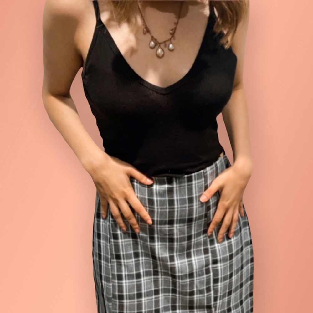 Romwe Plaid Striped MIdi Skirt Size Medium